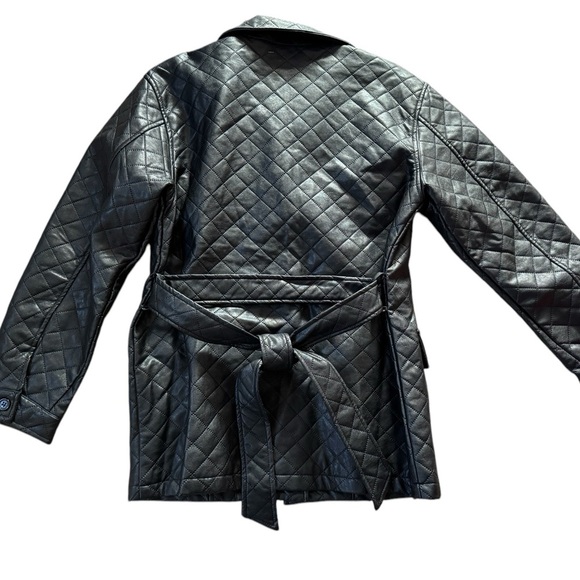 Nasty Gal Calling It Quits Faux Leather Belted Jacket NWT Women Size 6 (eur 38) - Picture 7 of 9